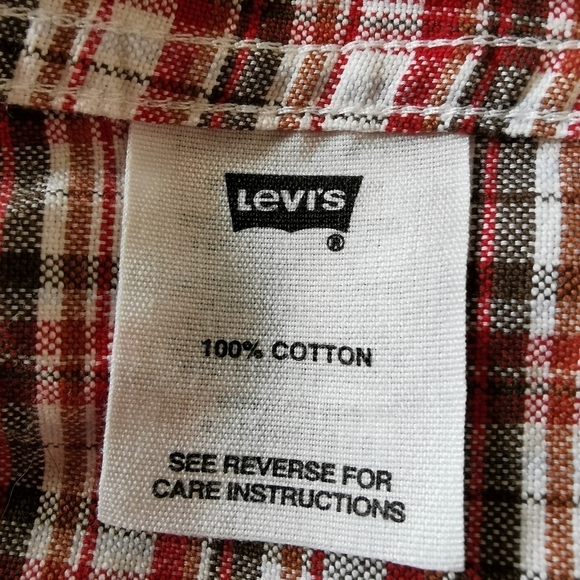 Levi’s Western Snap Button Red Plaid Long Sleeve Shirt Size M Open To Offers - Picture 10 of 10